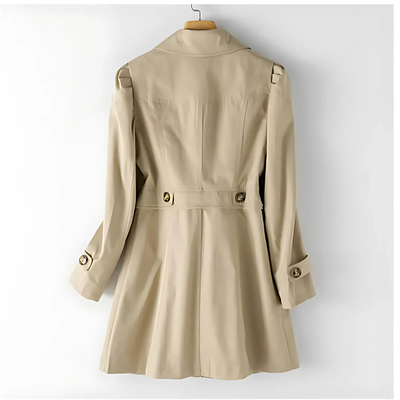 Damen Trenchcoat mit Knöpfen - Mid-Season-Mantel mit Kragen