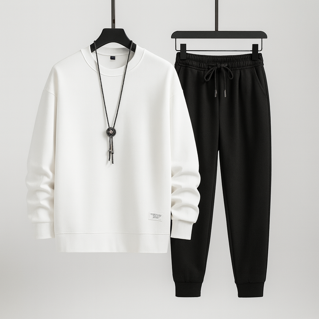 Matching tracksuit white/black
