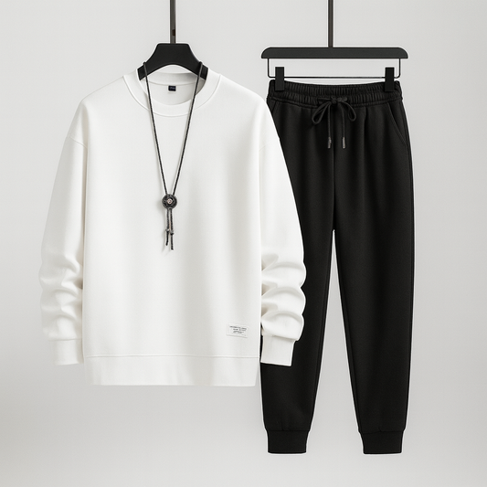 Matching tracksuit white/black
