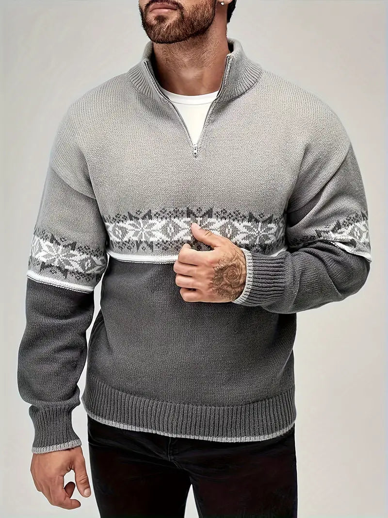Warm knitted sweater for men