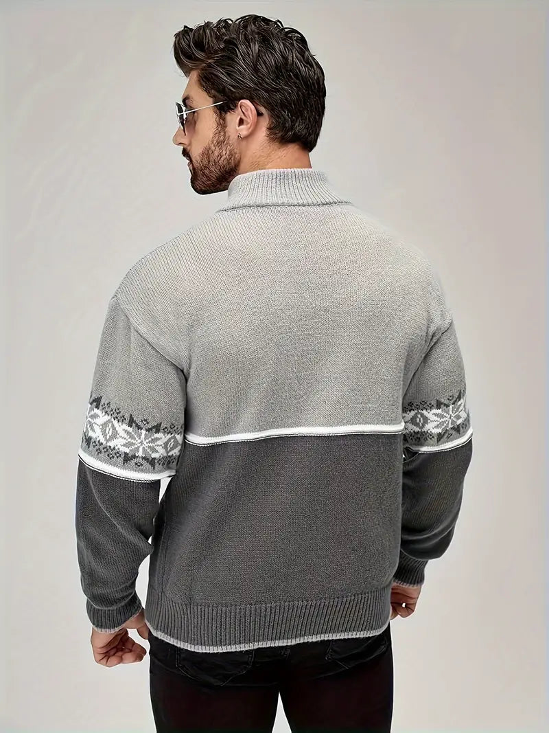Warm knitted sweater for men