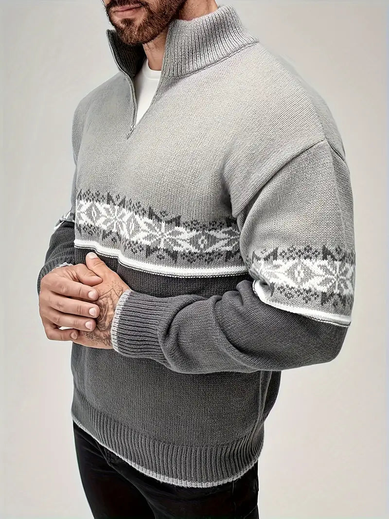 Warm knitted sweater for men