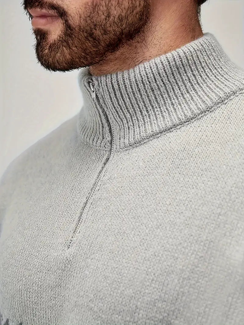 Warm knitted sweater for men