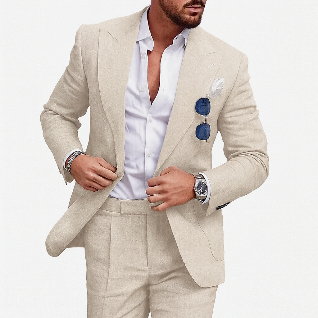 2-piece suit for men beige