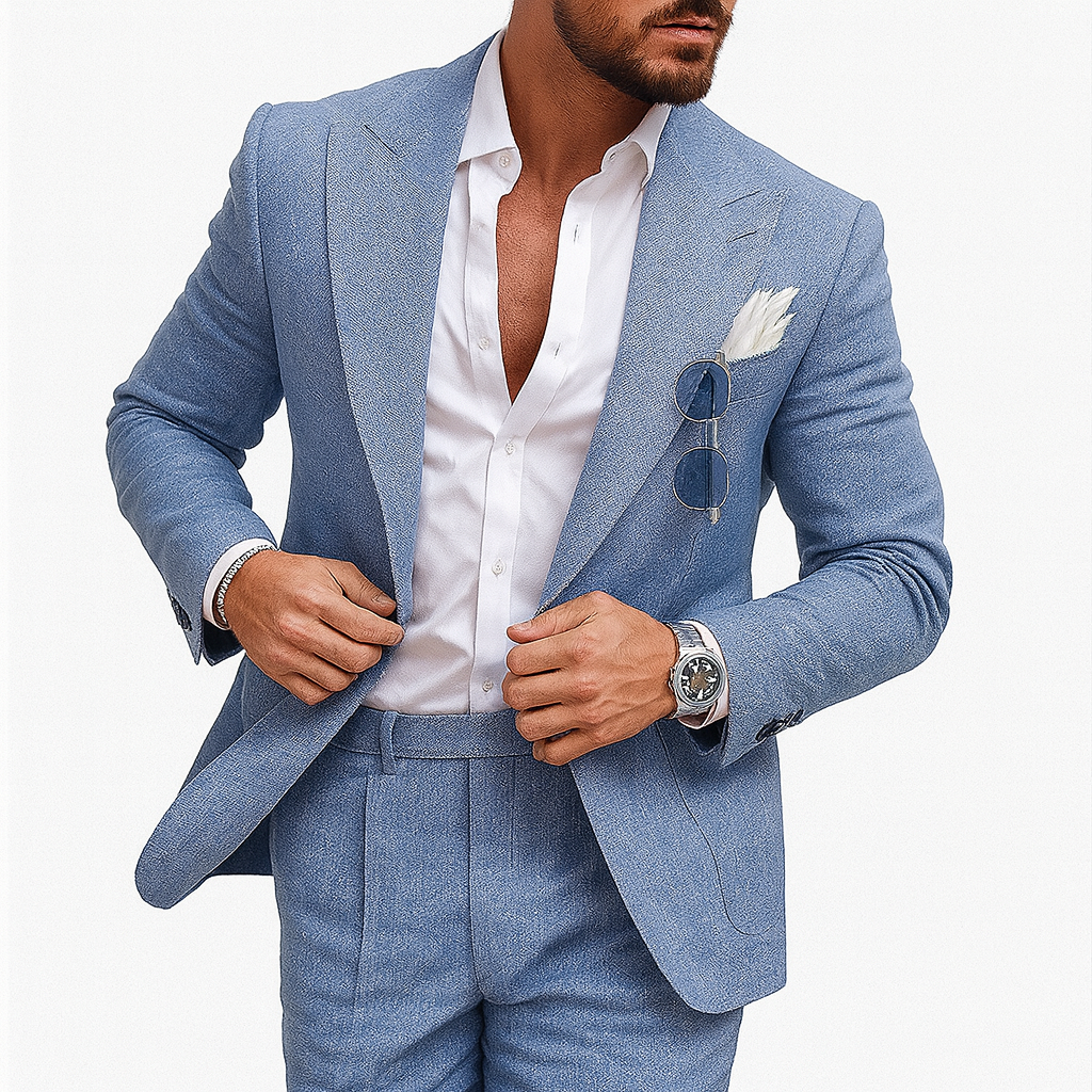 2-piece suit for men blue