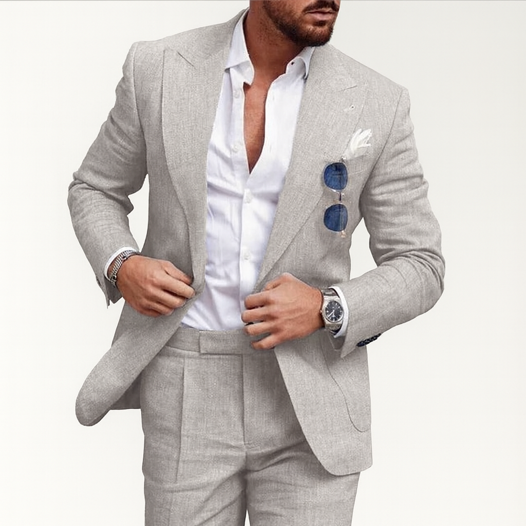 2-piece suit for men gray