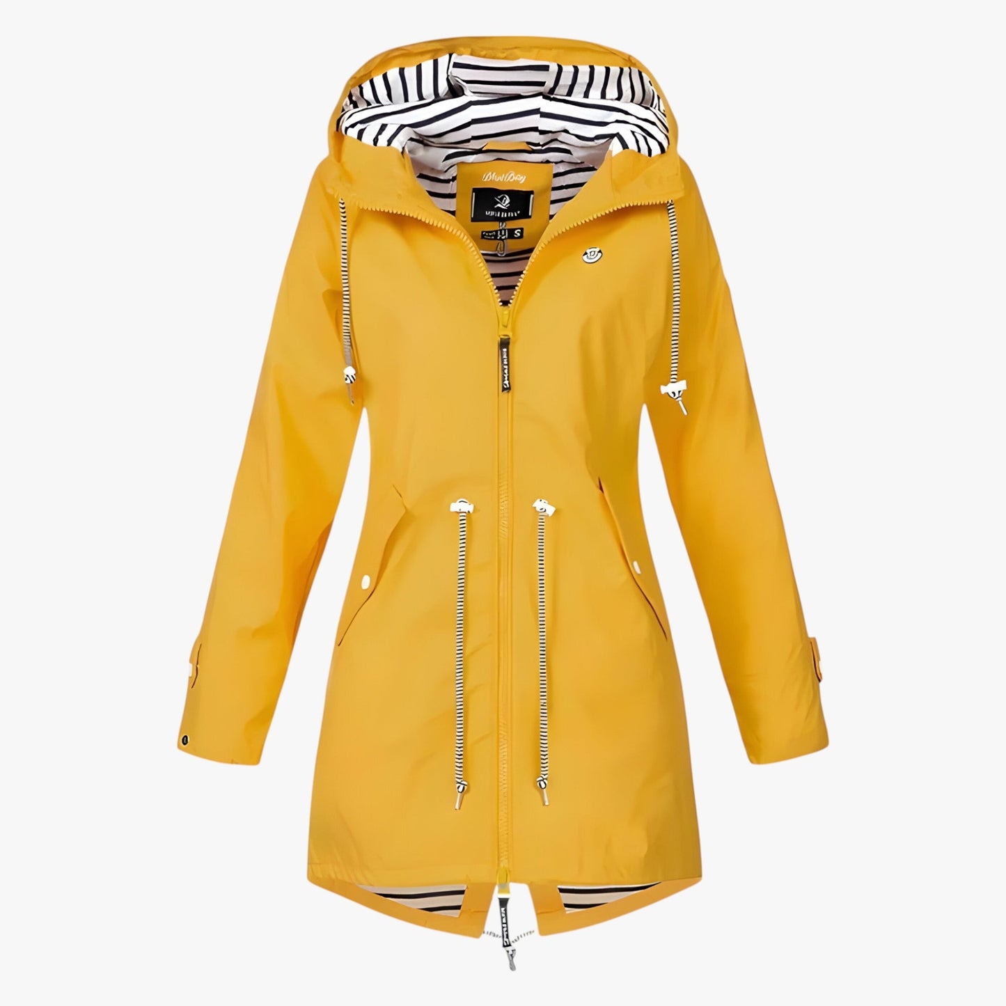 Beatrice | Nepremokavá parka – nastaviteľný strih s prúžkovanou podšívkou kapucne
