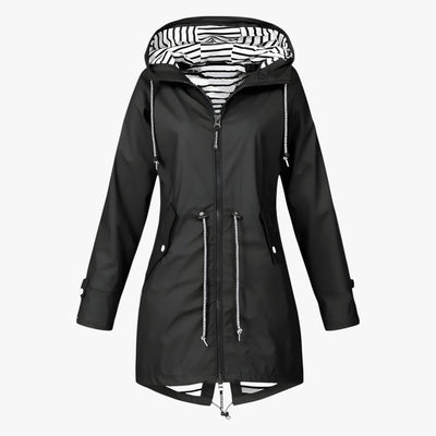 Beatrice | Wasserdichter Parka – Verstellbare Passform mit gestreifter Kapuzenfutter