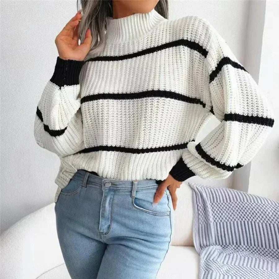 Comfortable women's cotton sweater with elegant cut