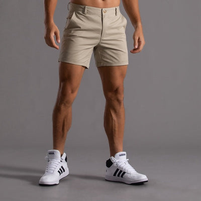 Herren Chino-Shorts aus Baumwolle Knielang Khaki