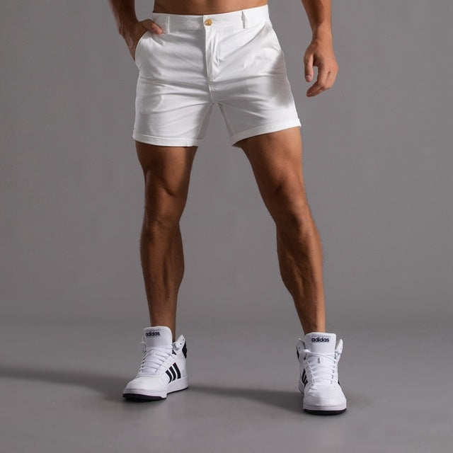 Herren Chino-Shorts aus Baumwolle Knielang Khaki