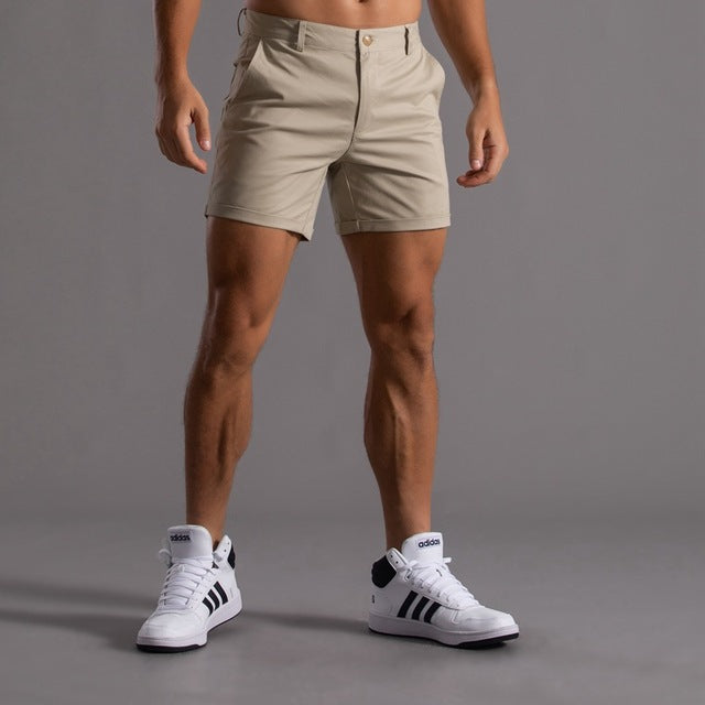 Herren Chino-Shorts aus Baumwolle Knielang Khaki