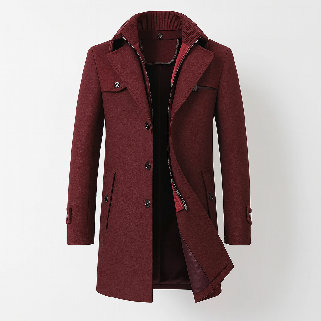 Classic men's wool coat red