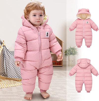 Warmer und kuscheliger Baby-Winterstrampler mit Ohren