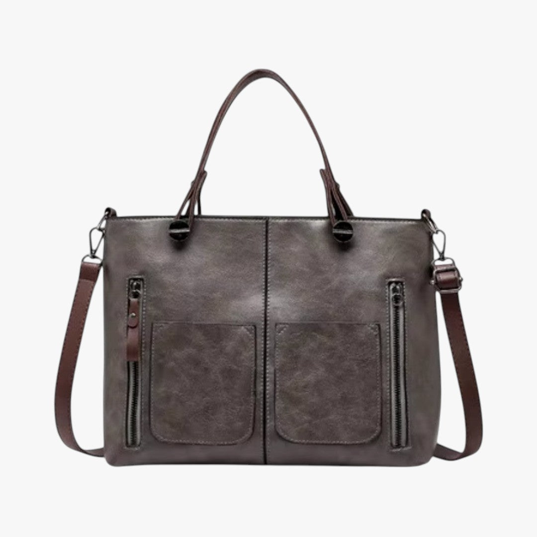 Lederhandtasche Multi-Pocket Umhängetasche im Vintage-Stil für Frauen