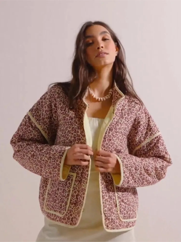 Diana - Mantello vintage con stampa floreale