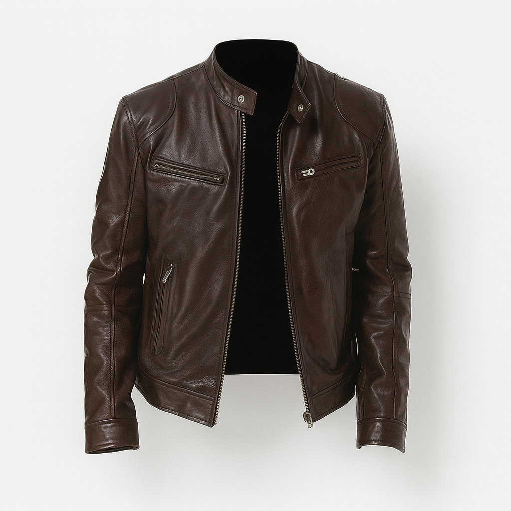 Leather jacket for men brown