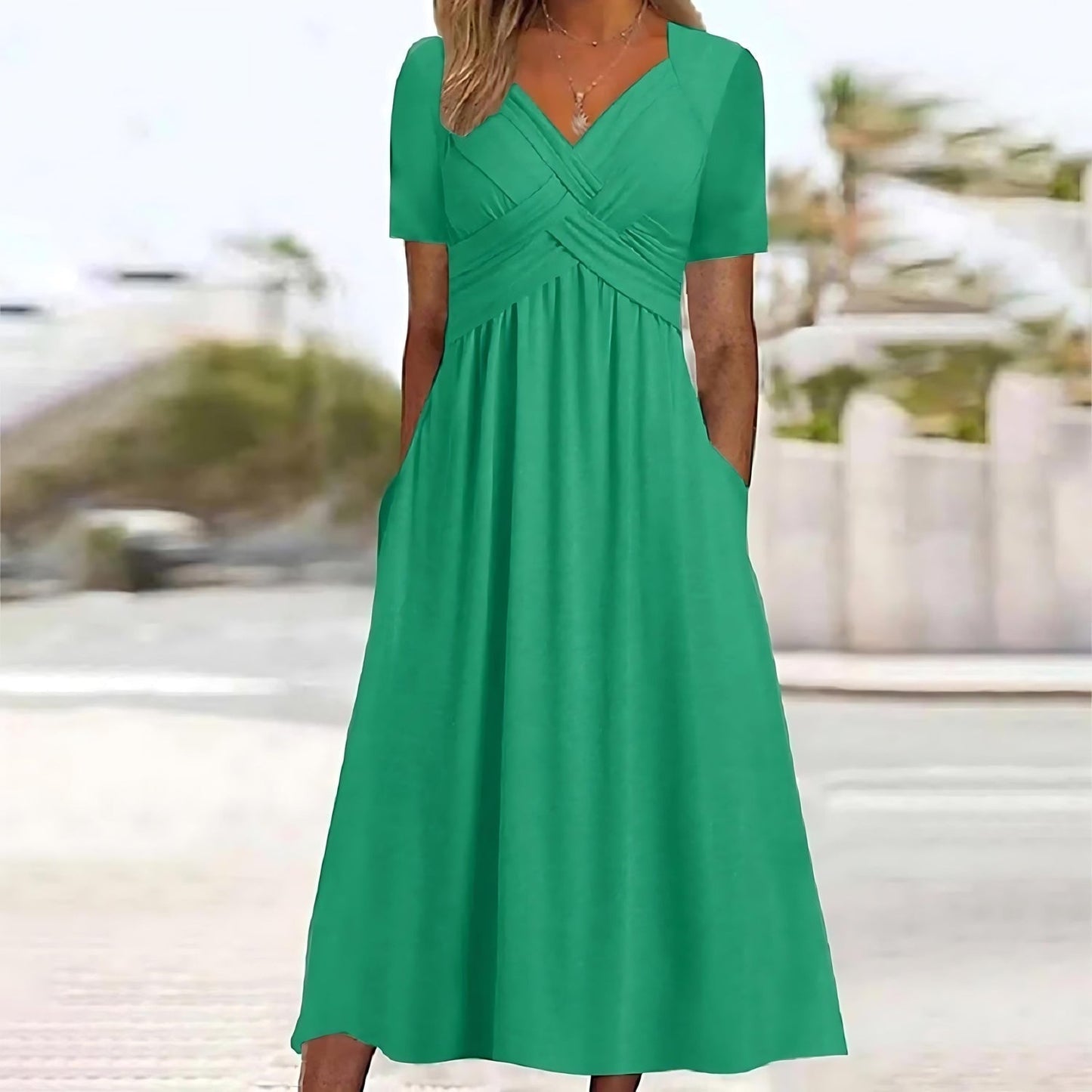 Jamaica - Elegante vestito midi con copertura per la pancia