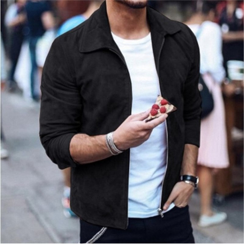 Jacket with zipper for men