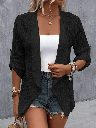 Boho Cardigan Damen gehäkelt offen geschnitten leichtes Design