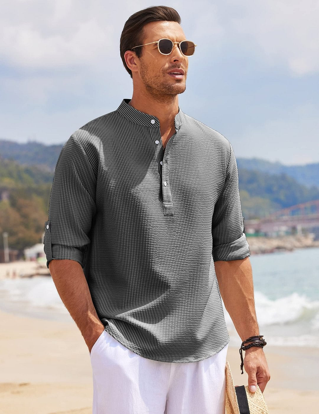 Camisa de cuello alto "Elegant Comfort"