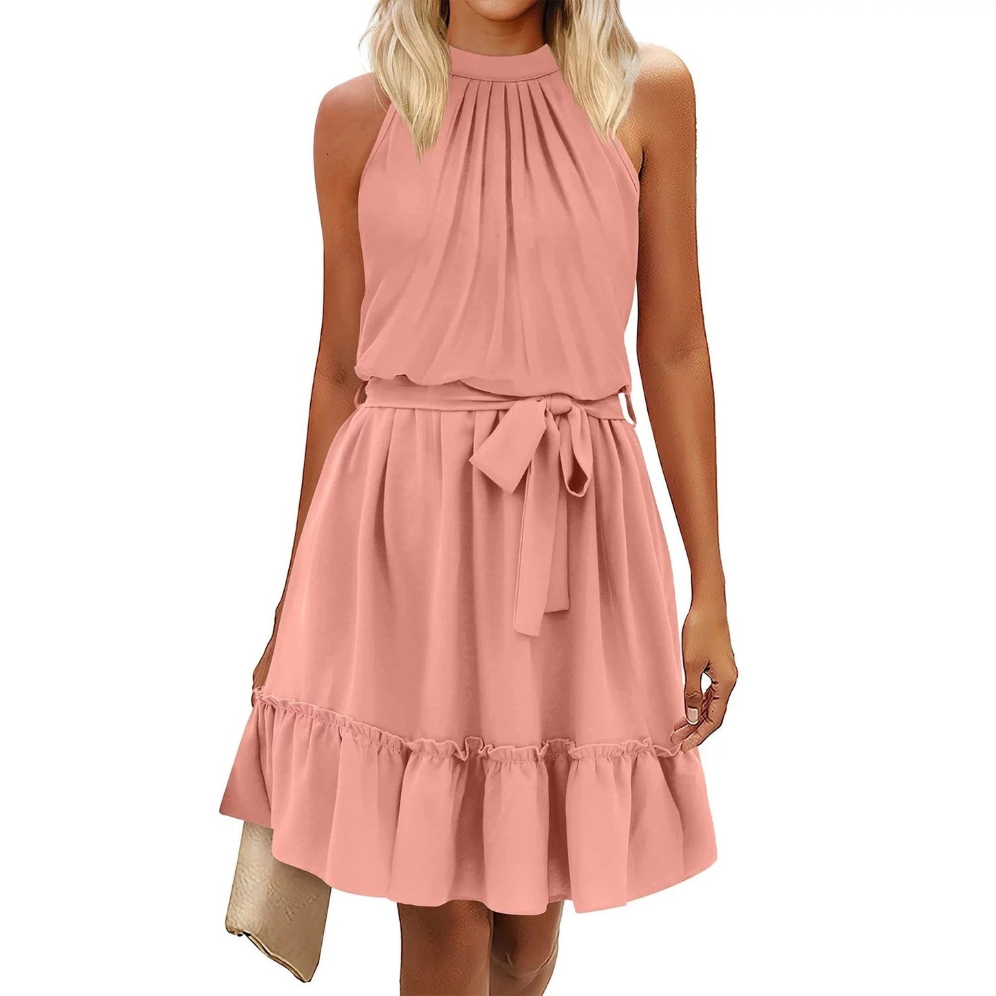 Elegante abito a tubino con scollo rotondo - stile estivo