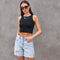 Damen Denim Shorts - Relaxed Fit - Distressed - Bermuda Länge - Five-Pocket Casual Style