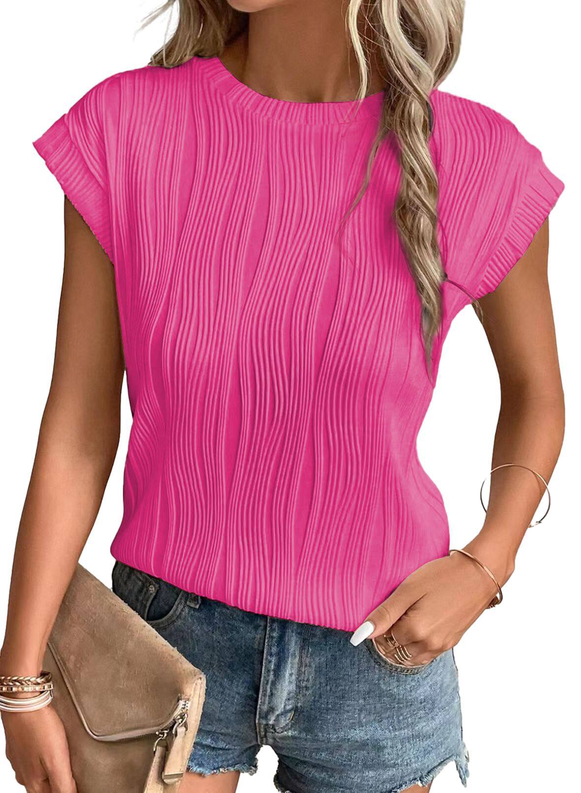 Loose-fitting T-shirt with round neckline for women - soft and stylish