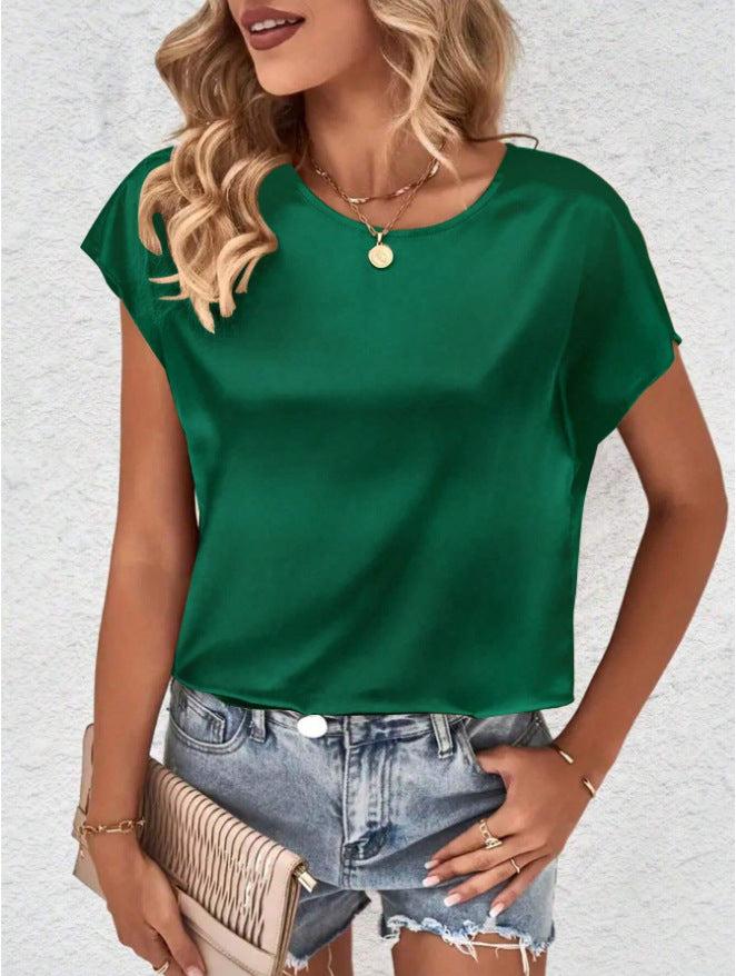 Satin-Top mit Fledermausärmeln für Damen – Stilvoll und bequem