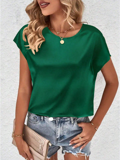 Satin-Top mit Fledermausärmeln für Damen – Stilvoll und bequem