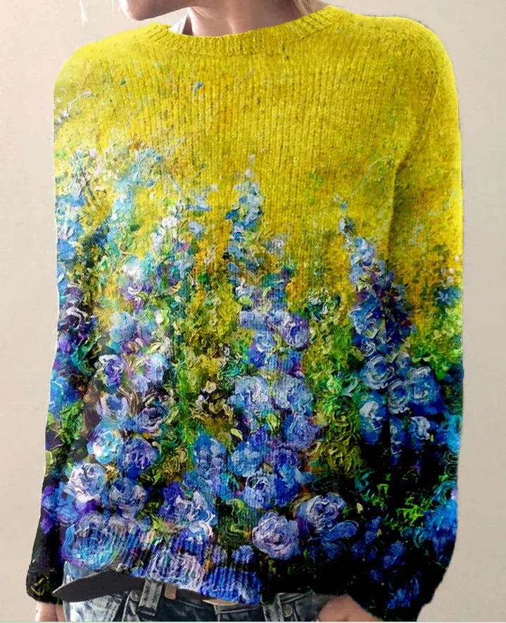 Maglione con fiori ricamati per donna