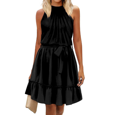 Elegantes Rundhalsausschnitt-Halterkleid - Sommerlicher Style