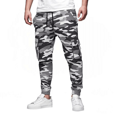Herren Cargo-Jogger-Hose - Slim Fit - Stretch-Baumwolle - elastischer Bund und Knöchelbündchen