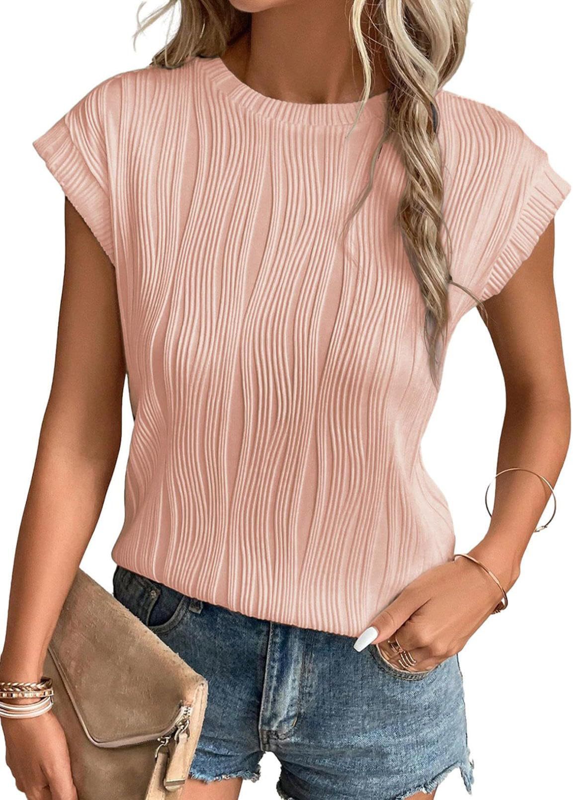 Loose-fitting T-shirt with round neckline for women - soft and stylish