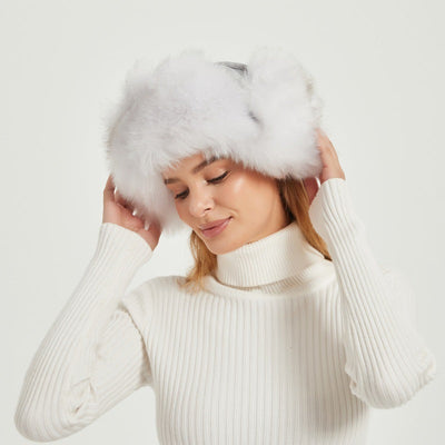 Damen Flauschige Wintermütze mit tierischen Ohren und voluminösem Design