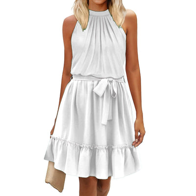 Elegantes Rundhalsausschnitt-Halterkleid - Sommerlicher Style