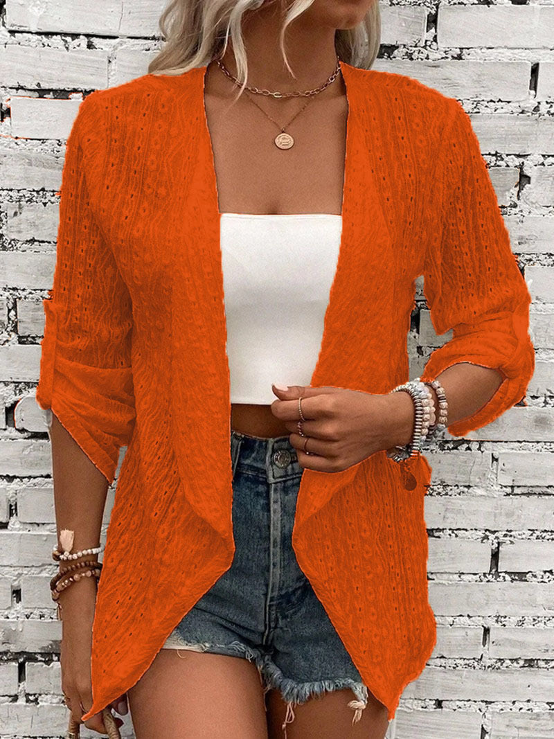 Boho Cardigan Damen gehäkelt offen geschnitten leichtes Design