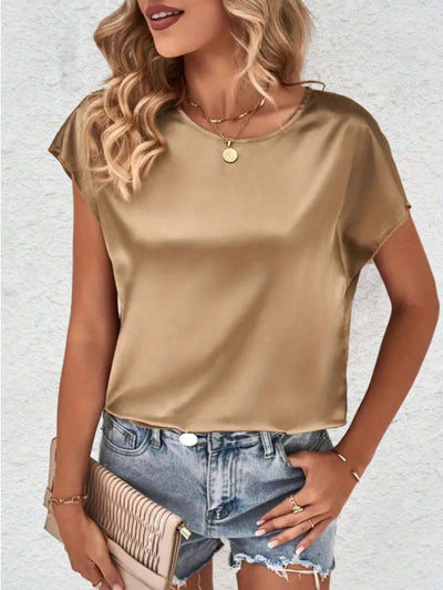Satin-Top mit Fledermausärmeln für Damen – Stilvoll und bequem