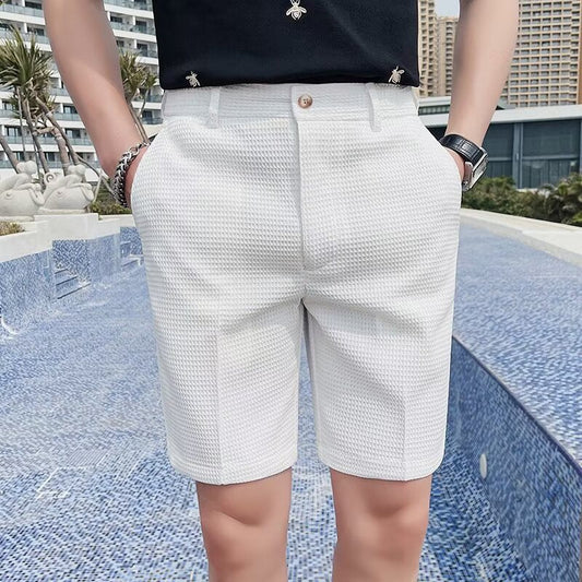 Tailored Shorts for Men - Slim Fit - Knee-Length - Button Fly - Belt Loops