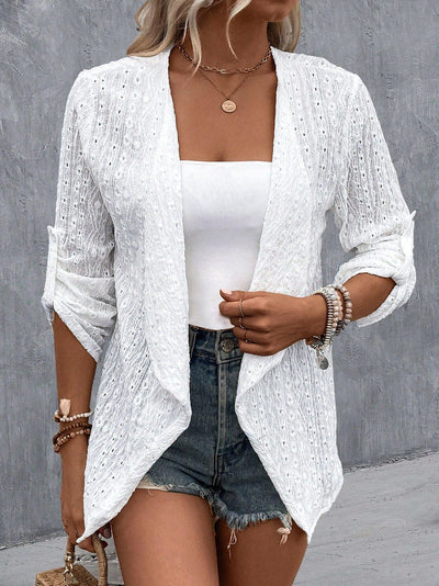 Boho Cardigan Damen gehäkelt offen geschnitten leichtes Design