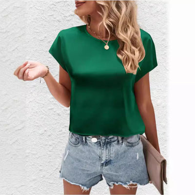 Satin-Top mit Fledermausärmeln für Damen – Stilvoll und bequem