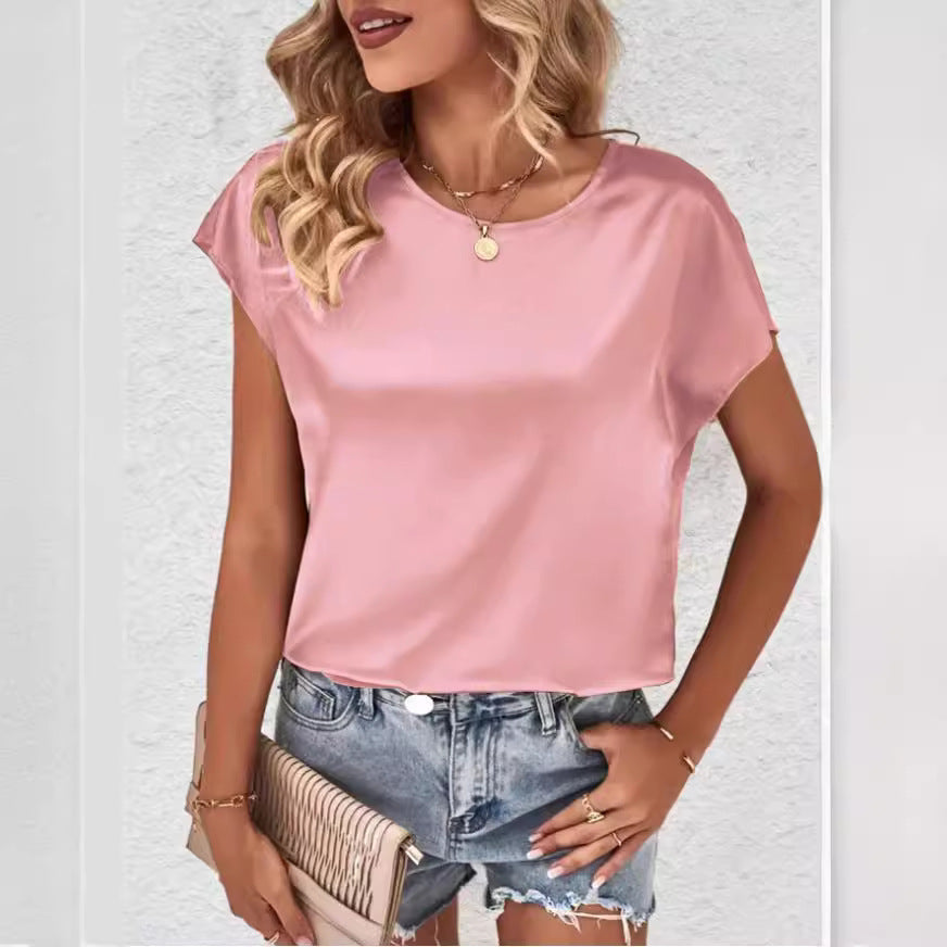 Top in raso con maniche a pipistrello da donna – elegante e comodo