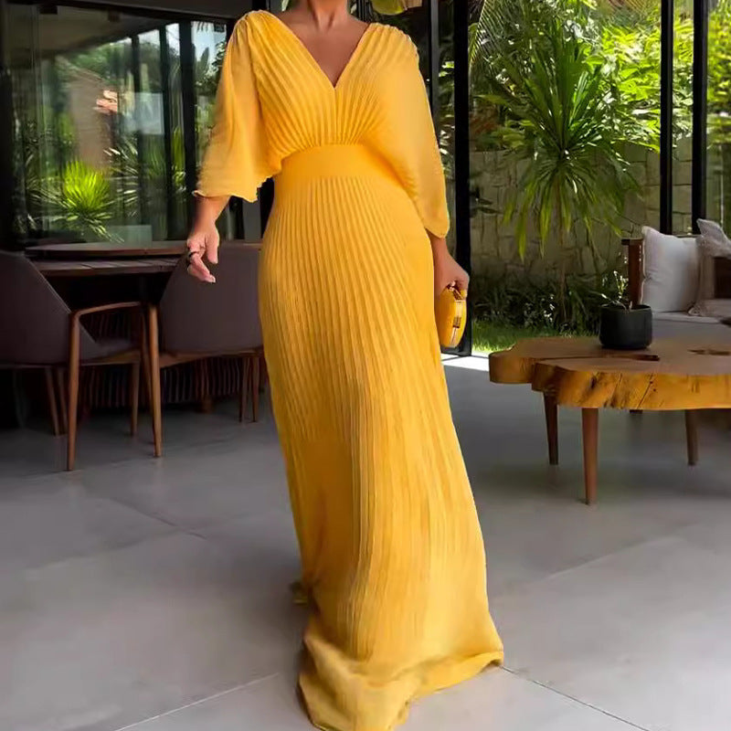 Gizela - Robe maxi côtelée aérée pour femmes