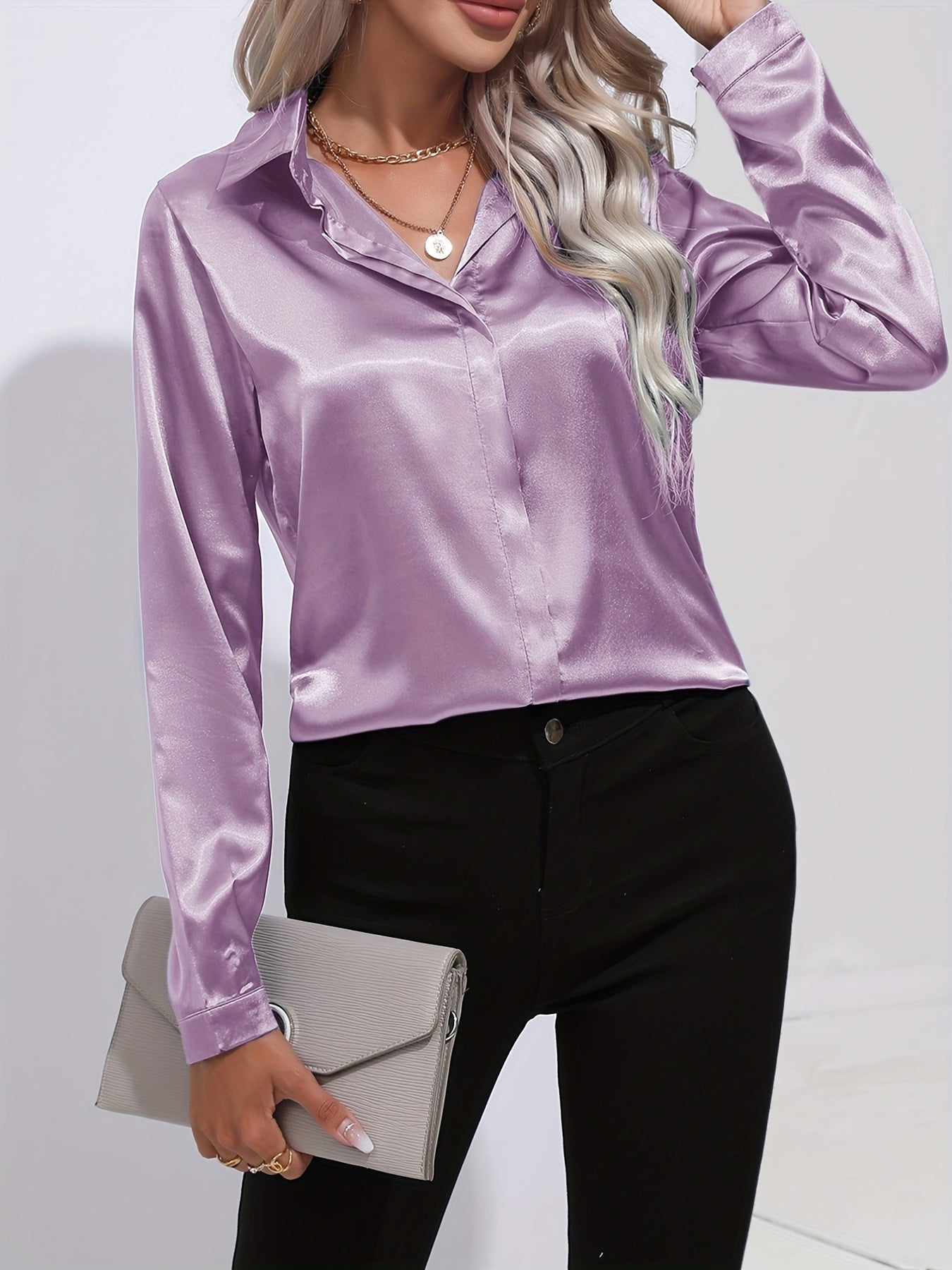 Odalinde - Women's Elegant Satin Blouse