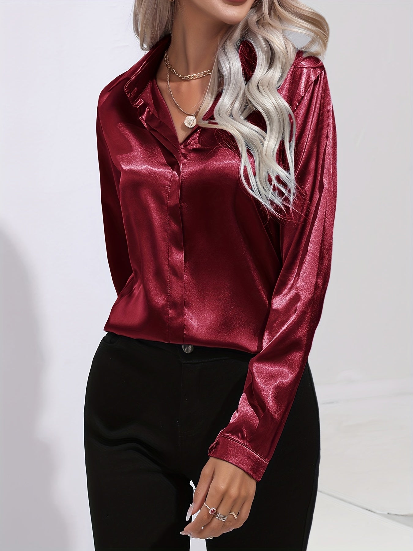 Odalinde - Women's Elegant Satin Blouse