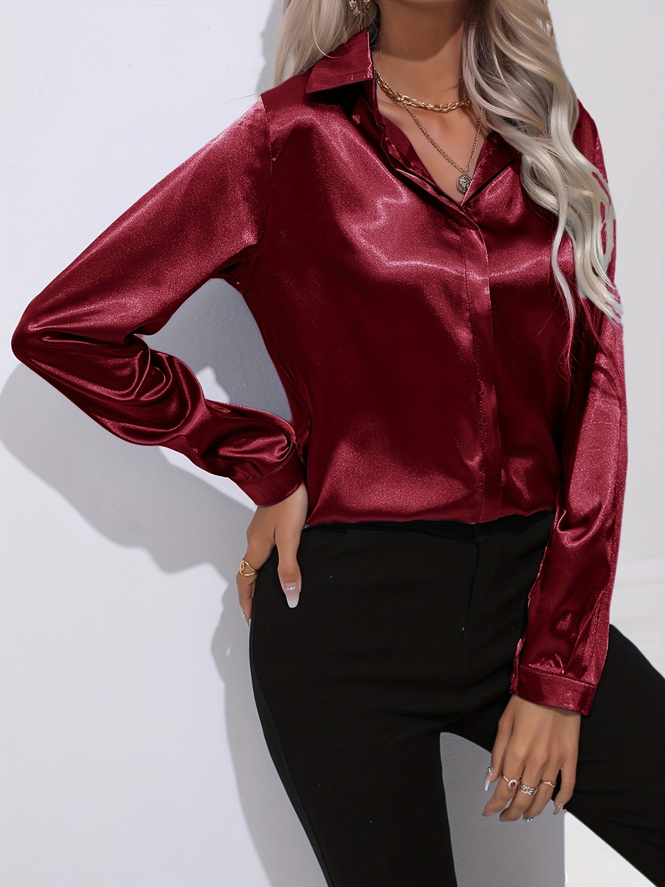 Odalinde - Women's Elegant Satin Blouse