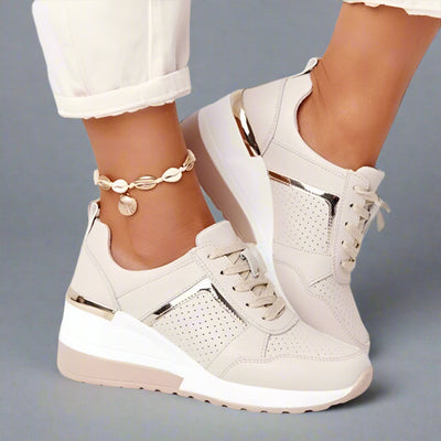 Damen Keil Turnschuhe | Plattform Bequeme Wanderschuhe
