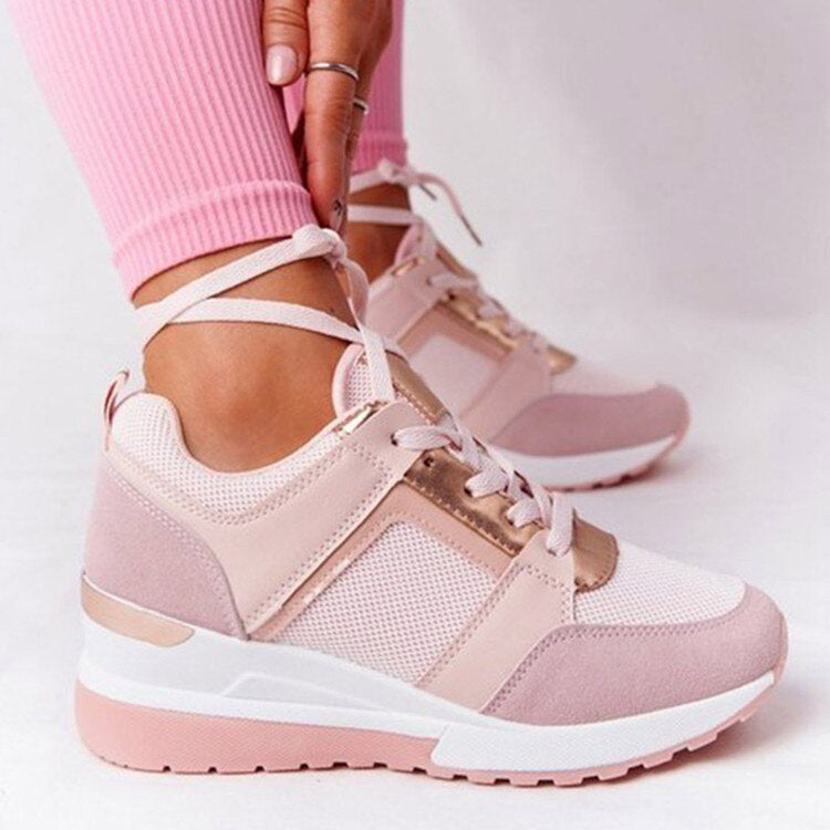 Damen Keil Turnschuhe | Plattform Bequeme Wanderschuhe