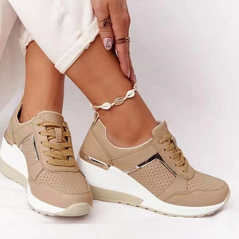 Damen Keil Turnschuhe | Plattform Bequeme Wanderschuhe