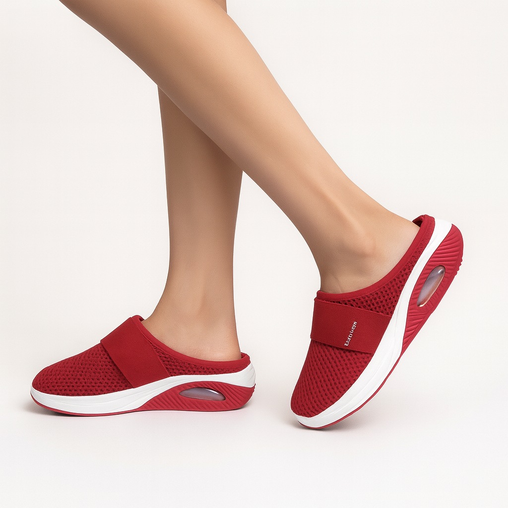 Orthopedic air-cushioned shoes with model 